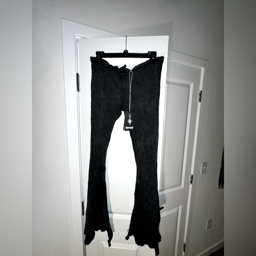 Dark Grey Thermal Flare Pants